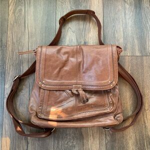 The Sak Ventura Convertible Backpack Shoulder Crossbody Bag Brown Leather